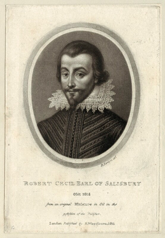 Unknown man engraved as robert cecil, 1st earl of salisbury npg d25761