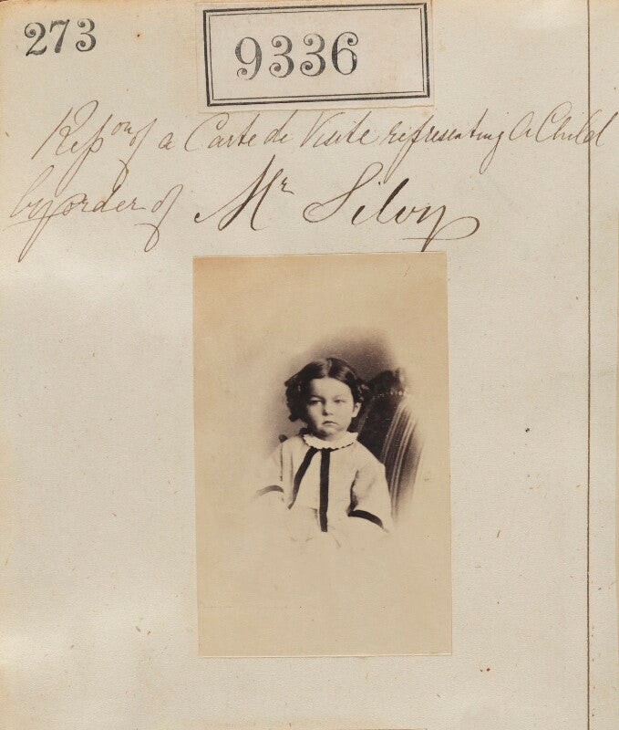 'reproduction of a carte de visite representing a child by order of mr silvy' npg ax59145