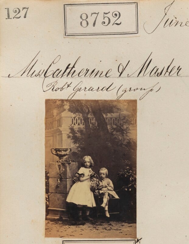 Hon. catherine (katherine) frances (née gerard), lady gosselin; hon. robert joseph gerard dicconson (né gerard) ('miss catherine & master robt. gerard (group)') npg ax58575