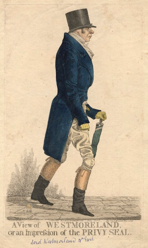 John fane, 10th earl of westmorland ('a view of westmoreland, or an impression of the privy seal') npg d13518