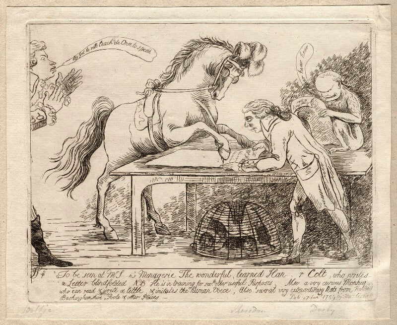 'to be seen at mr s....n's menagerie...' (louis weltje; richard brinsley sheridan; edward smith stanley, 12th earl of derby) npg d12250