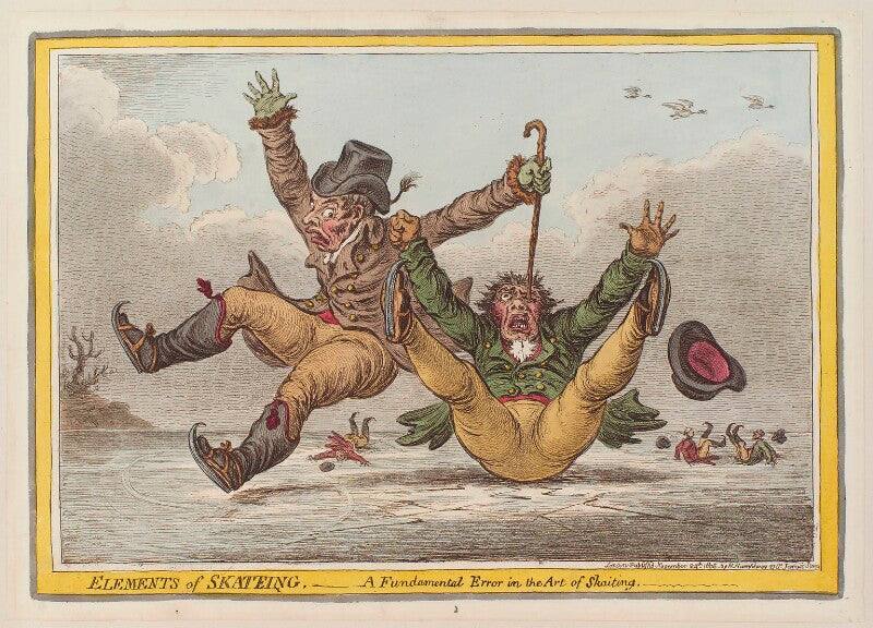 'elements of skateing   a fundamental error in the art of skaiting' npg d12852