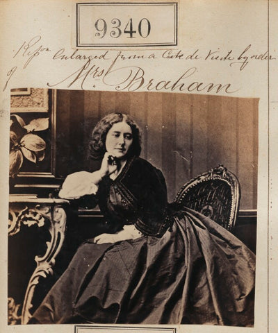 'Reproduction enlarged from a carte de visite by order of Mrs Braham' NPG Ax59149