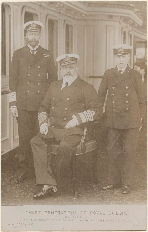 'three generations of royal sailors' (king george v; king edward vii; prince edward, duke of windsor (king edward viii)) npg x196923