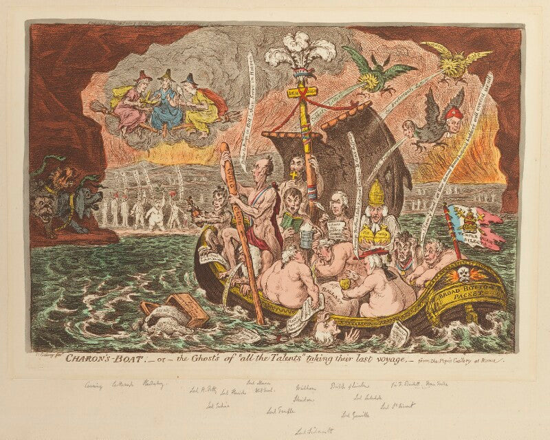 'charon's boat   or   the ghost's of "all the talents" taking their last voyage' npg d12895