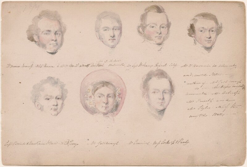 I. fisher; possibly loyd wallring; w. benjamin; william darby brind; mrs goldborough; possibly mr cummins npg d23313(2)