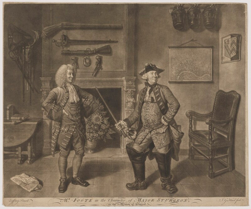 Mr foote in the character of major sturgeon in the mayor of garrat (mr hayes; samuel foote) npg d37711