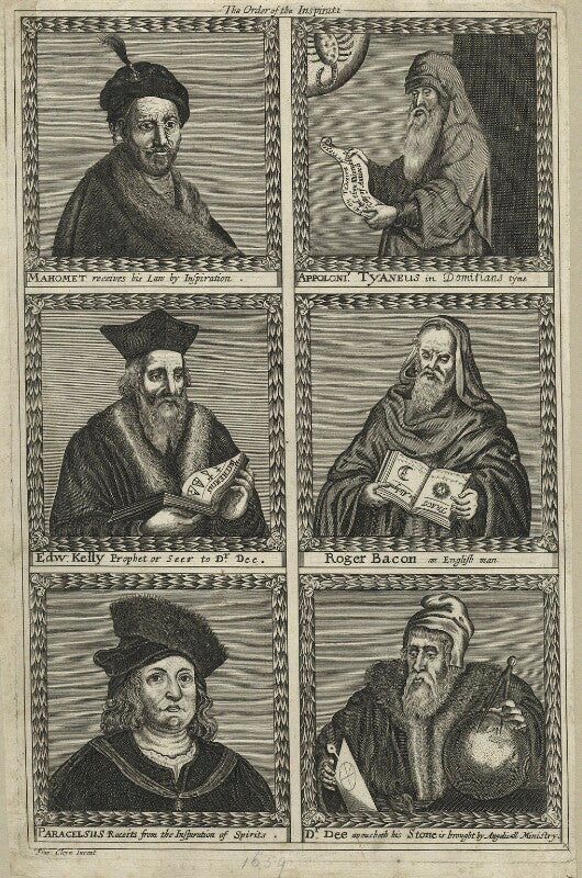 Mohammed, appoloneus tyaneus, sir edward kelley, roger bacon, paracelsus, john dee npg d25548