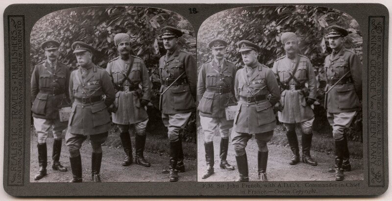 'f.m. sir john french, with a.d.c.'s. commander in chief in france' npg x26381