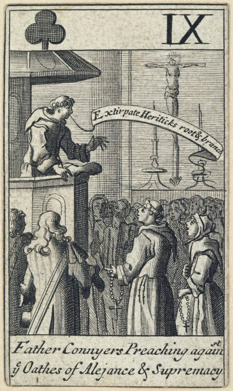 'father connyers preaching against ye oathes of alejance & supremacy' npg d23013(e)