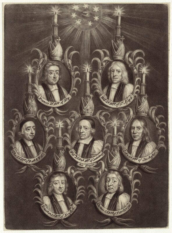 The seven bishops committed to the tower in 1688 npg d30897