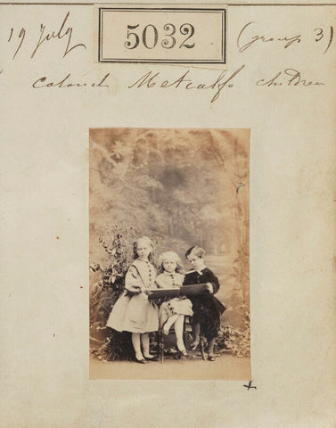 'Colonel C.B. Metcalfe children' (Three unknown children) NPG Ax55037