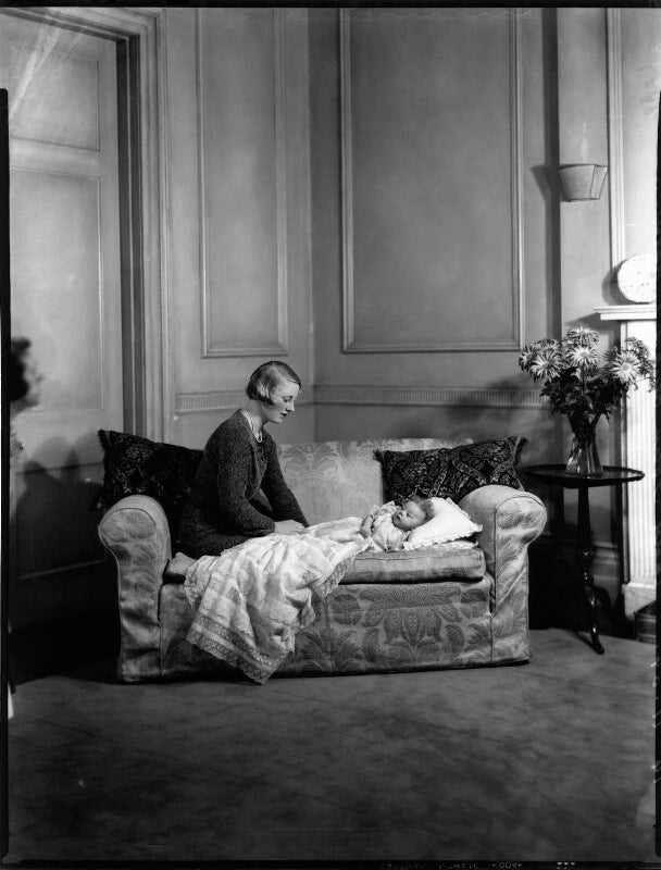 Sheila (née mathewson), lady child; deirdre kathleen woodall (née child) npg x151223