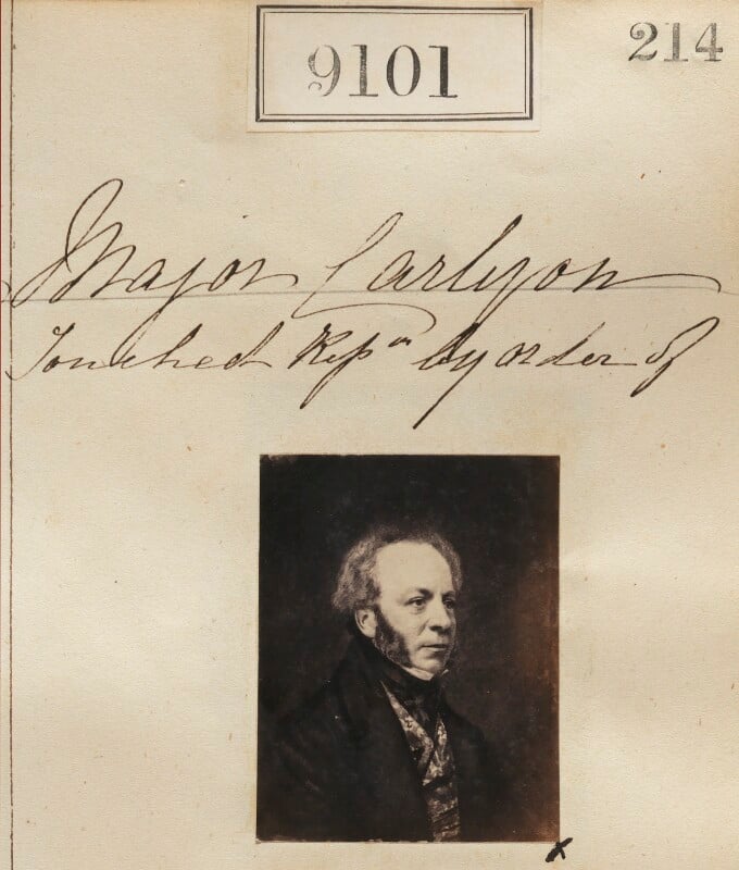 Unknown man ('reproduction by order of major carlyon') npg ax58923