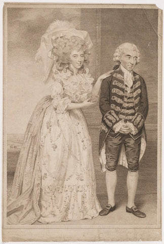 Elizabeth (née Farren), Countess of Derby; Thomas King as Lady Emily and Sir Clement in Burgoyne's 'The Heiress' NPG D35136