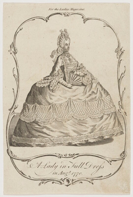'a lady in full dress in augt. 1770' npg d47481