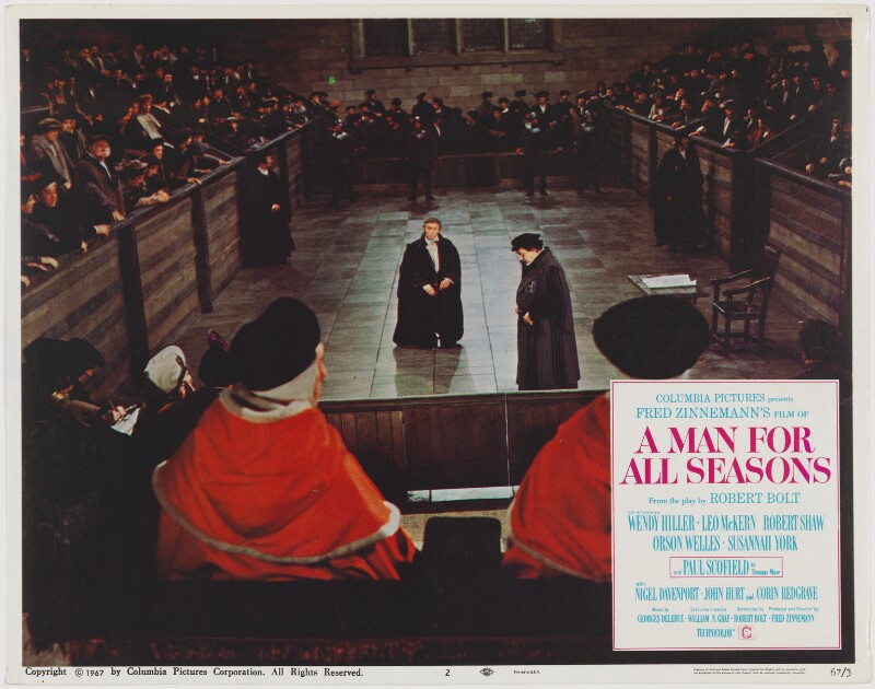 A man for all seasons lobby card 2 (paul scofield as sir thomas more; leo mckern as thomas cromwell, earl of essex) npg d48103
