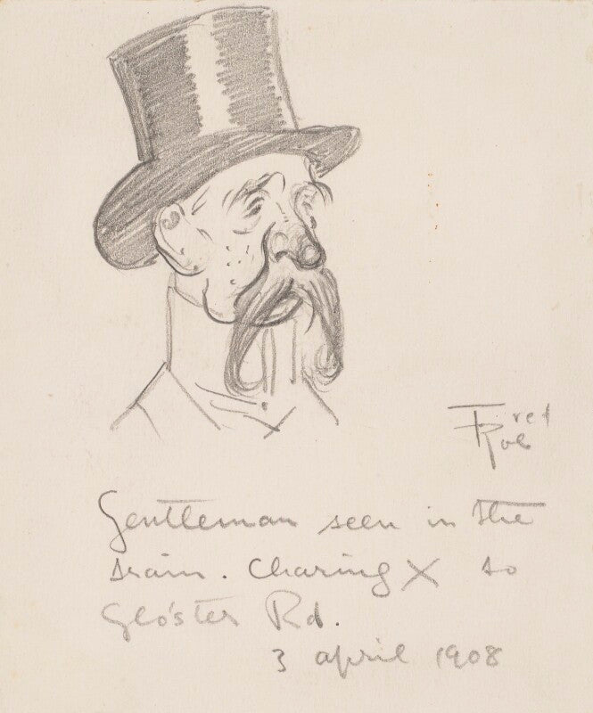 'gentleman seen in the train   charing cross to gloucester road' (unknown man) npg d43082