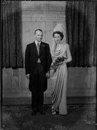 Margaret Elizabeth (née Robertson), Lady Silsoe; Malcolm Trustram Eve, 1st Baron Silsoe NPG x43053