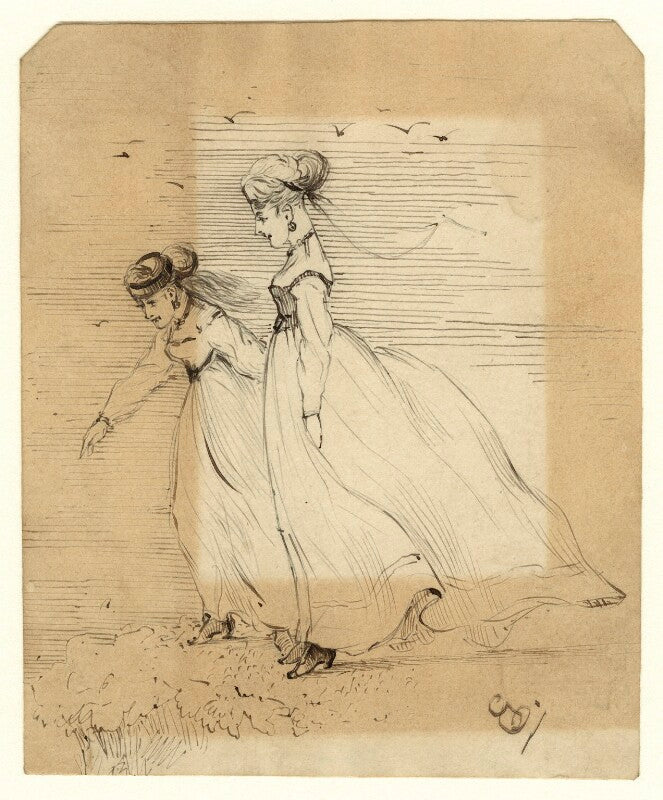 Sketch of two unknown women npg d23222