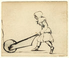 Sketch of a figure pushing a wheelbarrow NPG D23179