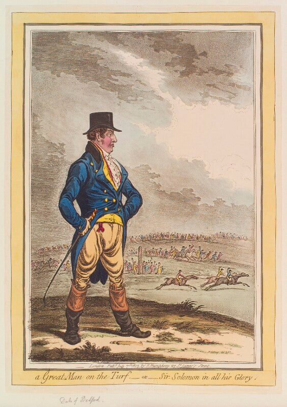 Traditionally identified as john russell, 6th duke of bedford, or possibly mr johnson ('a great man on the turf,   or   sir solomon in all his glory') npg d12816