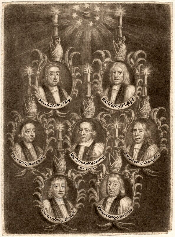 The seven bishops committed to the tower in 1688 npg d9284