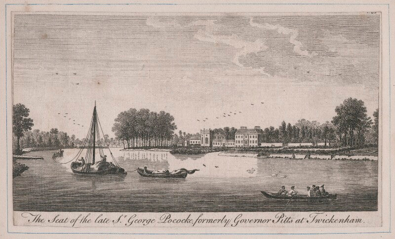 'the seat of the late sr. george pococke, formerly governor pitts at twickenham' (orleans house) npg d47460