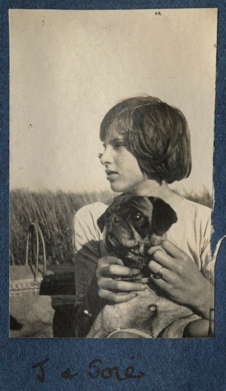 Julian vinogradoff (née morrell) with her pug soie npg ax140636