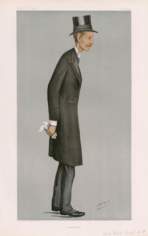Hugh richard heathcote gascoyne cecil, baron quickswood ('statesmen. no. 729. "greenwich."') npg d45035