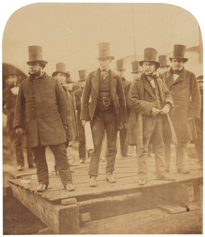 Isambard kingdom brunel preparing the launch of 'the great eastern' (also includes possibly ned hepworth; possibly william jacomb; solomon tredwell) npg p663