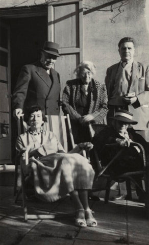 Janie Bussy; Clive Bell; Pippa Strachey; Dorothy Bussy (née Strachey); George Duthuit NPG x38580