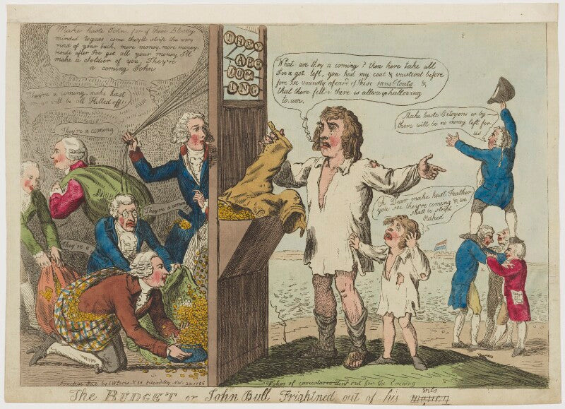The budget or john bull frightned [frightened] out of his wits npg d47470