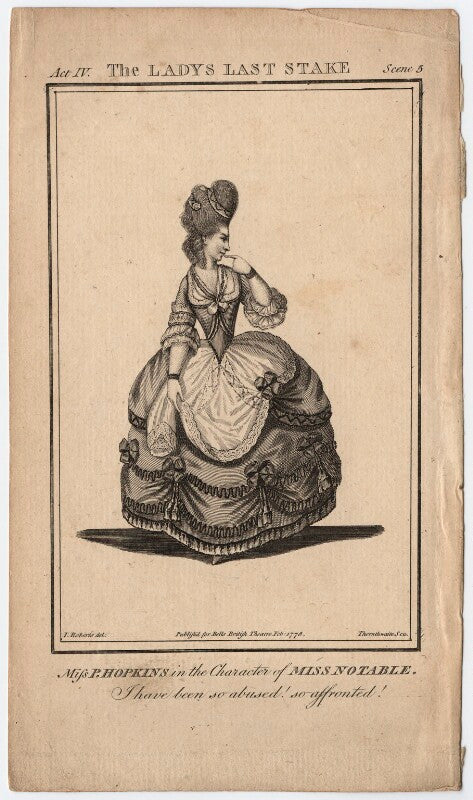 Priscilla kemble (née hopkins) when miss hopkins; as miss notable in cibber's 'the lady's last stake' npg d8666