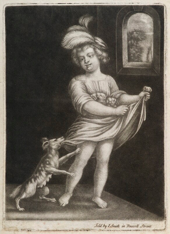 Boy and puppies npg d11888