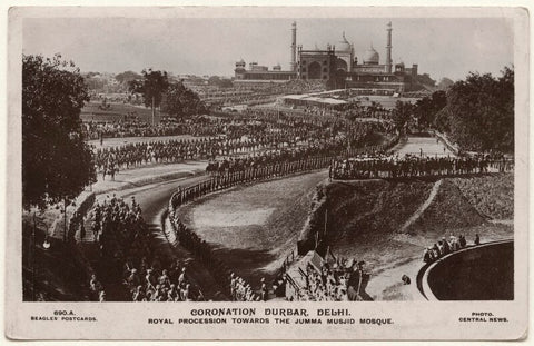 'Coronation Durbar, Delhi. Royal procession towards the Jumma Musjid Mosque' NPG x135951
