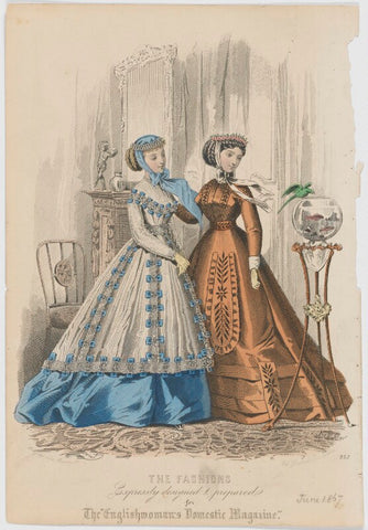 'The Fashions', June 1867. Walking toilet and visiting toilet NPG D48025