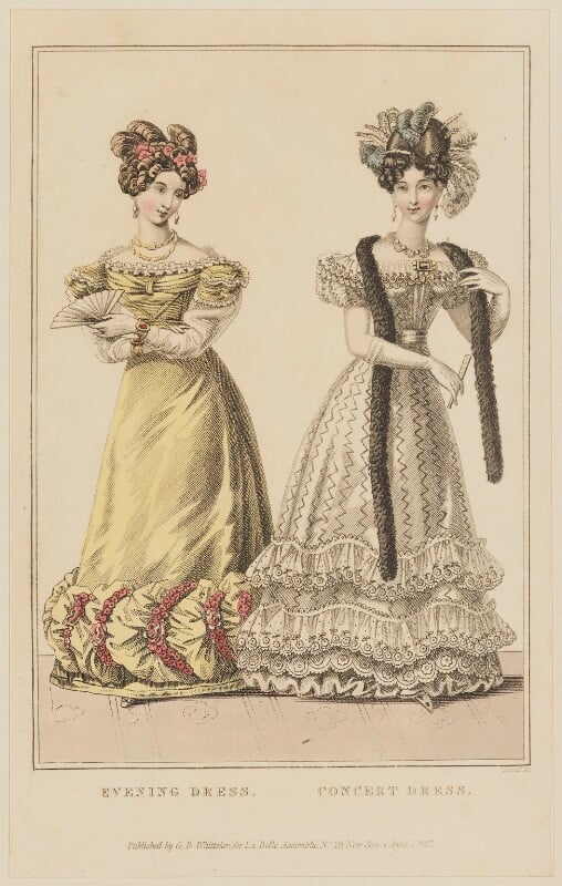 'evening dress. concert dress', april 1827 npg d47602