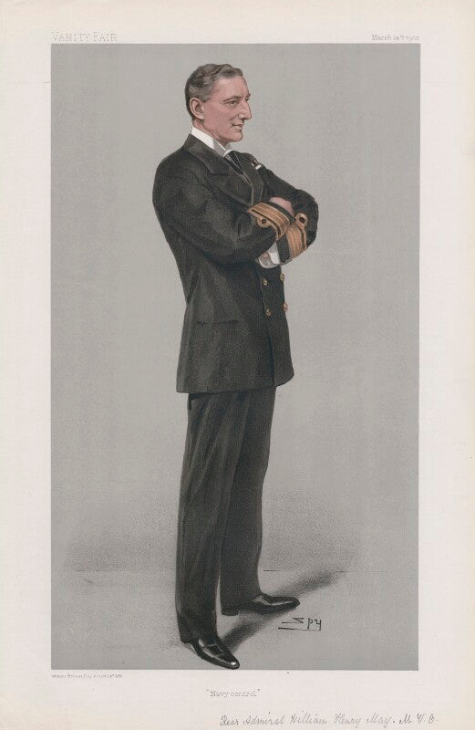 Sir william henry may ('men of the day. no. 871. "navy control"') npg d45163