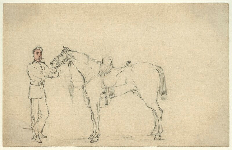 Unknown cavalryman and horse npg d23165