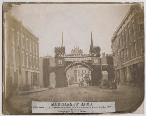 'Merchants' Arch, Port Hope, C.W., erected in honour of H.R.H. Prince of Wales' NPG x136865