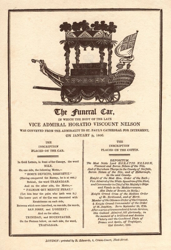 Nelson's funeral car (horatio nelson, viscount nelson) npg d5357