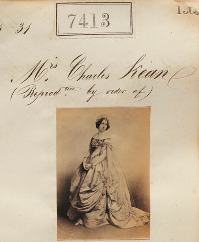 'Reproduction by order of Mrs Charles Kean' NPG Ax57316