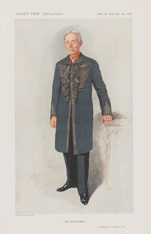 Rookes evelyn bell crompton ('men of the day. no. 1294. "the road builder."') npg d45625