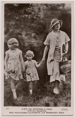 'H.R.H. The Duchess of York with her daughters T.R.H. The Princesses Elizabeth and Margaret Rose' NPG x193133