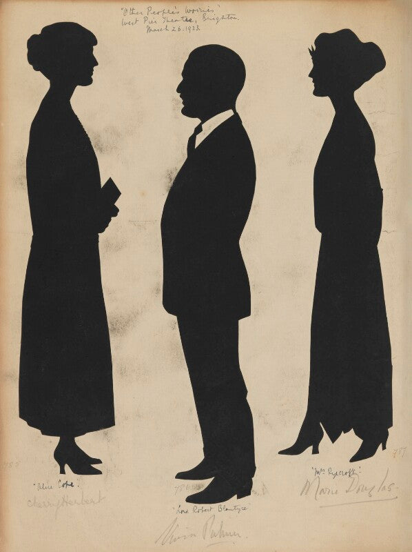 Actors in role for the play 'other people's worries', at the west pier theatre, brighton (cherry herbert as 'alice cope'; marie douglas as 'mrs ryecroft' and an unknown actor) npg d46421