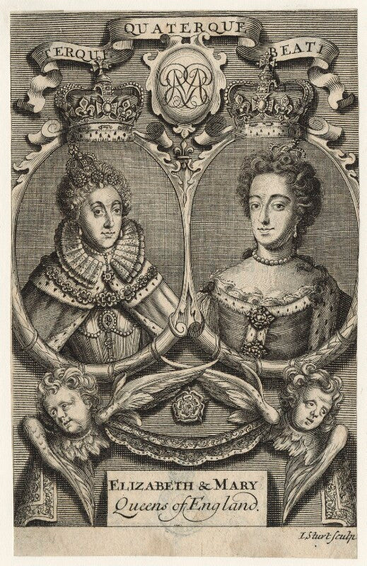 Queen elizabeth i; queen mary ii npg d21066