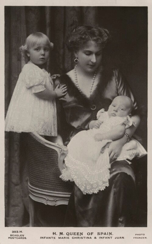 Ena, queen of spain with infanta maría cristina and infante juan npg x74465