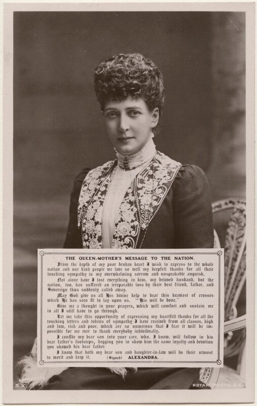 'the queen mother's message to the nation' (queen alexandra) npg x193251