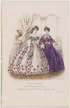 'The Fashions'. Ball dress and morning dress, January 1863 NPG D48000